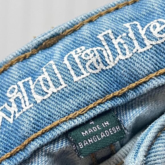 Wild Fable Women's 4 High Rise Light Wash Denim Cut-Off Shorts Frayed Hem Cotton - Picture 6 of 12